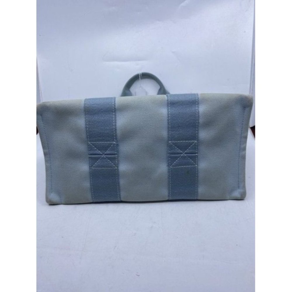 Hermes Deauville Toile Plage Mm Blue Cotton Tote - Picture 10 of 12